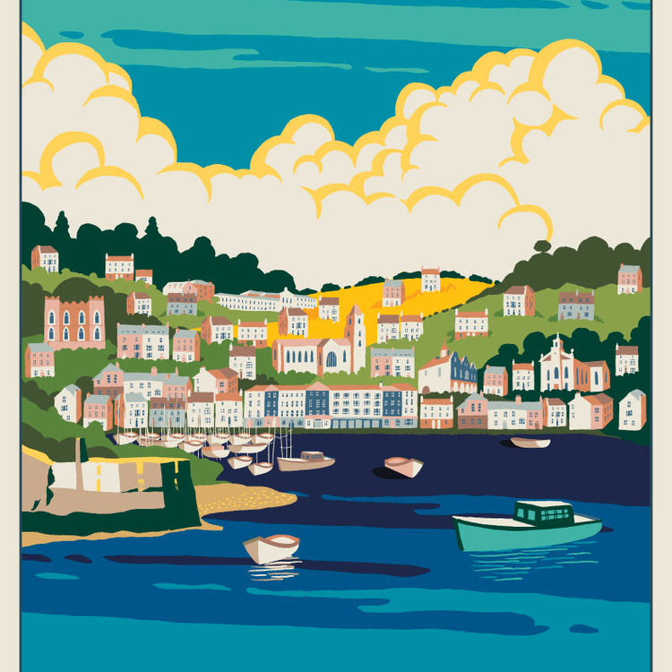 Kinsale Retro Travel Poster of Ireland
